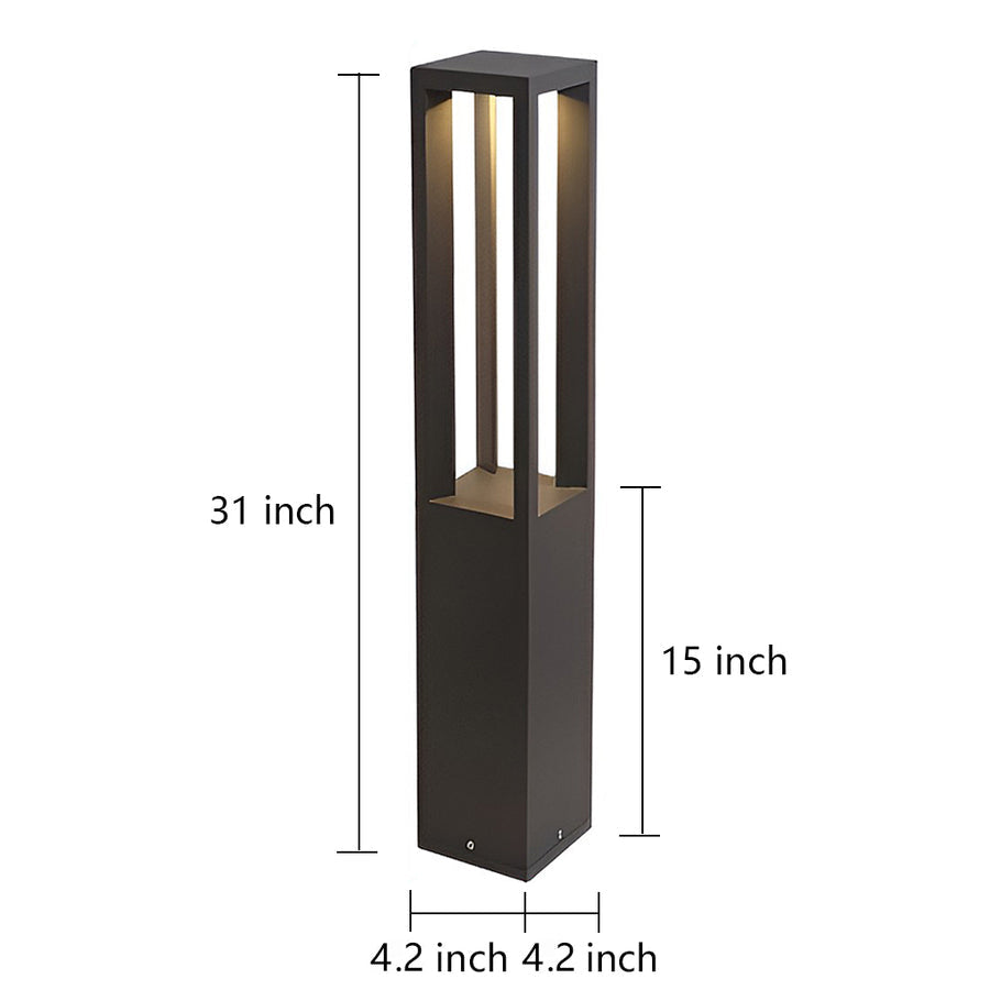 [Open-Box] Black Aluminum Garden LED 7W 4-Beam Landscape Bollard Lights