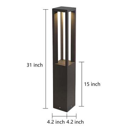 [Open-Box] Black Aluminum Garden LED 7W 4-Beam Landscape Bollard Lights
