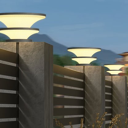 Waterproof Patio Pillar Lights Round Modern