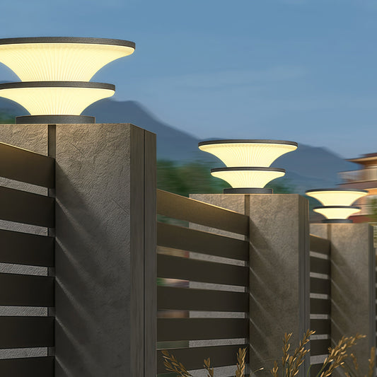 Waterproof Patio Pillar Lights Round Modern