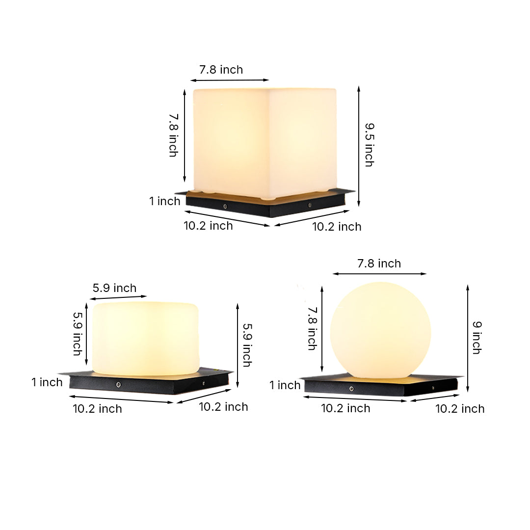 Waterproof Modern Outdoor Pillar Lights with PE Lampshade