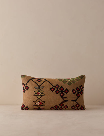 Vintage Lumbar Pillow No. 343, 12" x 20"
