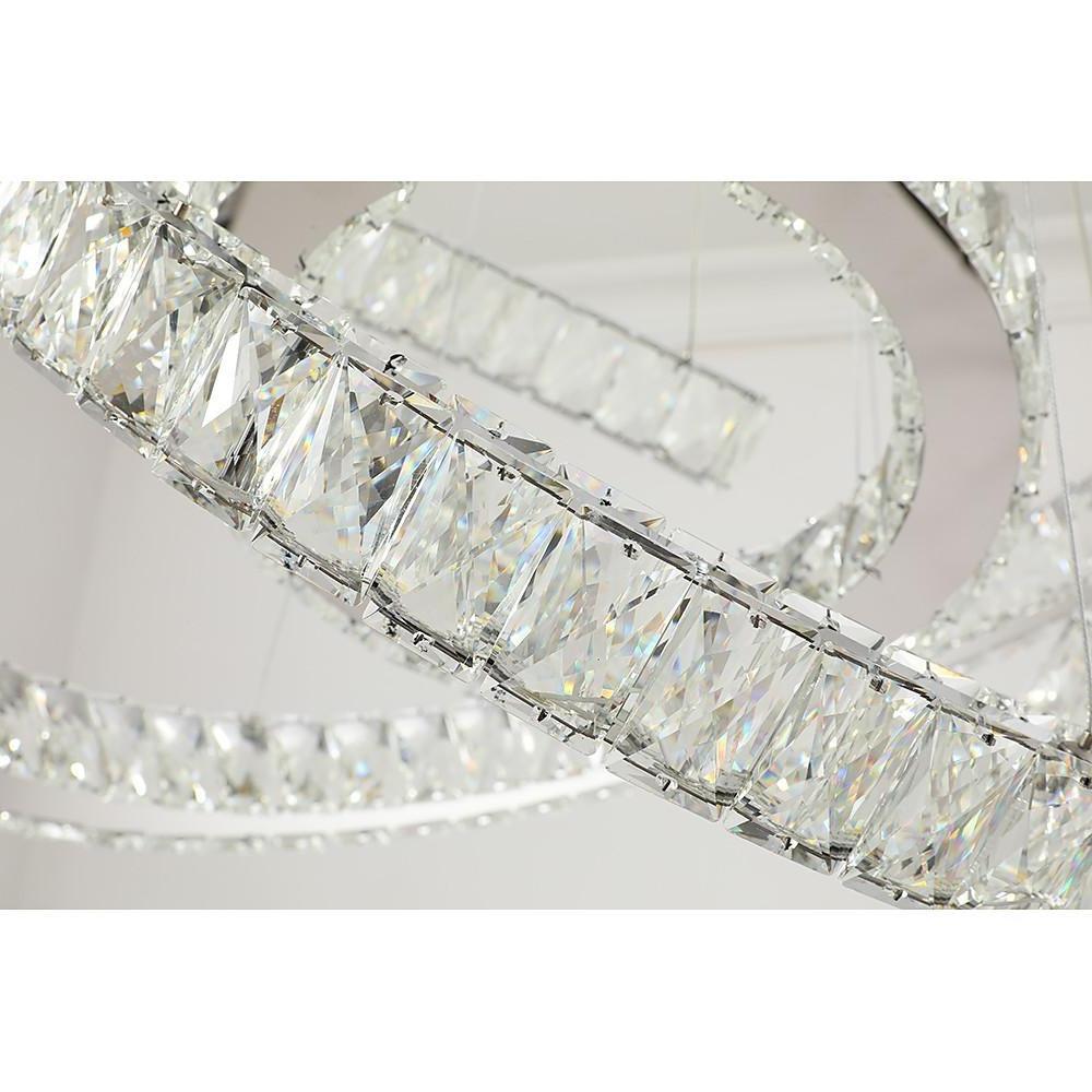 Wave LED Crystal Stainless Steel Ceiling Lights Chandeliers