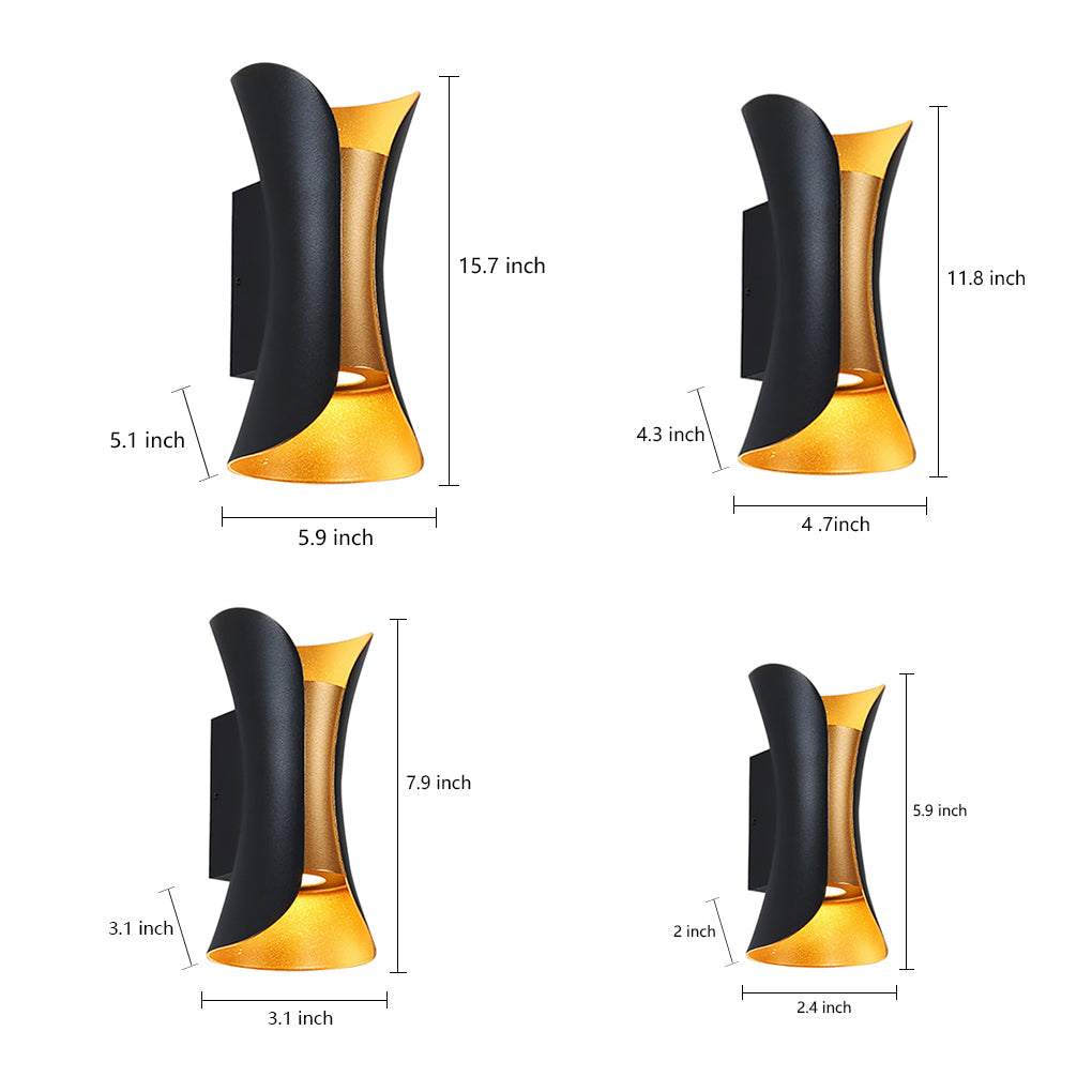 [Open-Box]Up Down Lighting Wall Lights Modern Curved LED Waterproof Light