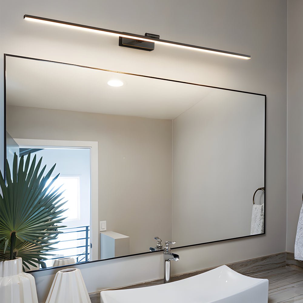 [Open-Box] Modern Copper Adjustable LED Bathroom Vanity Light with Rotatable Rod and Linear Acrylic Shade