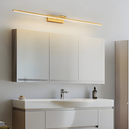 [Open-Box] Modern Copper Adjustable LED Bathroom Vanity Light with Rotatable Rod and Linear Acrylic Shade