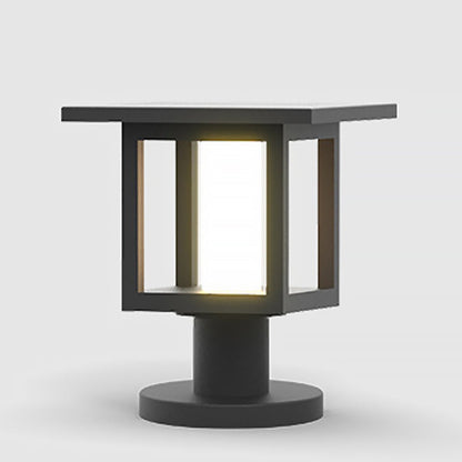 Wide Top LED Post Lights with Rain Shield & Hollow Interior Dual Power Options