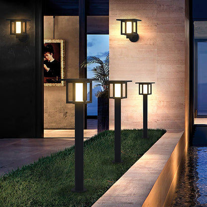 Wide Top LED Post Lights with Rain Shield & Hollow Interior Dual Power Options