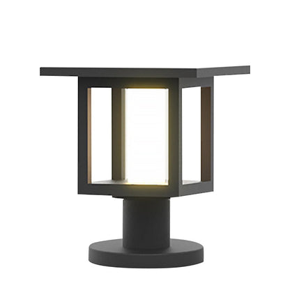 Wide Top LED Post Lights with Rain Shield & Hollow Interior Dual Power Options