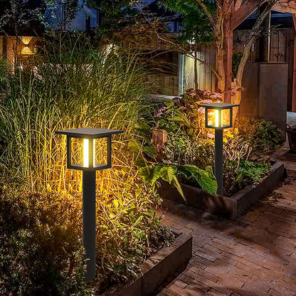 Wide Top LED Post Lights with Rain Shield & Hollow Interior Dual Power Options