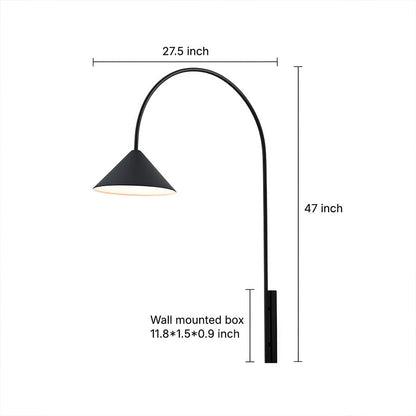 Wall Arm Light Creative Black Long Rod Decorative Iron Art Lamp