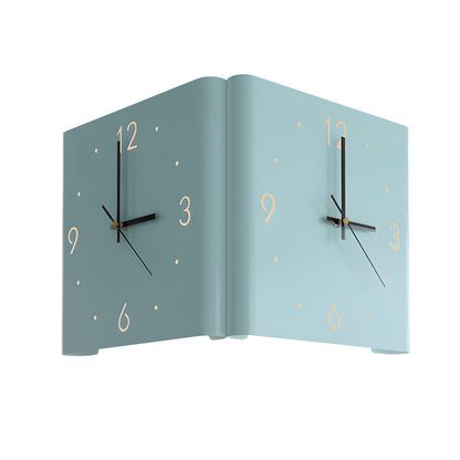 Wall Clock Lamp Modern Square Backlit Metal Light