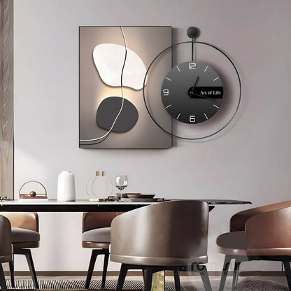 Wall Clock Light Modern Geometric Canvas Silent Light