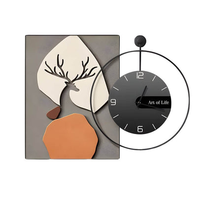 Wall Clock Light Modern Geometric Canvas Silent Light