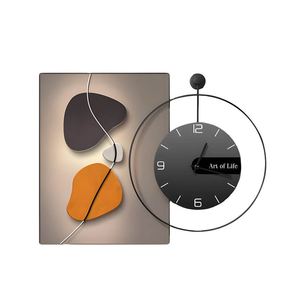 Wall Clock Light Modern Geometric Canvas Silent Light
