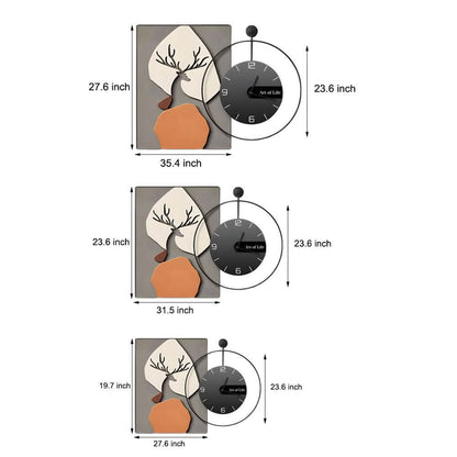 Wall Clock Light Modern Geometric Canvas Silent Light