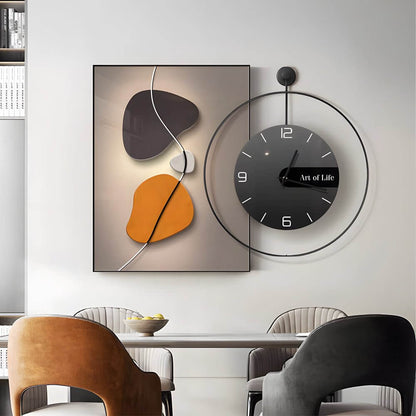 Wall Clock Light Modern Geometric Canvas Silent Light