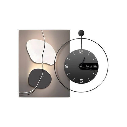 Wall Clock Light Modern Geometric Canvas Silent Light