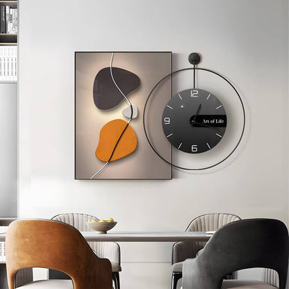 Wall Clock Light Modern Geometric Canvas Silent Light