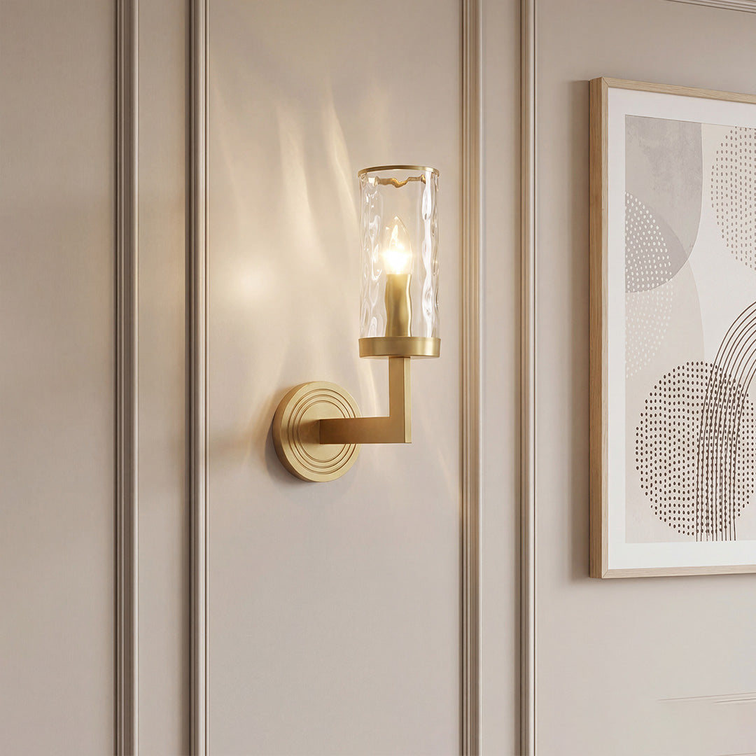 Wall Glass Light Modern Minimalist Style Copper Lamp