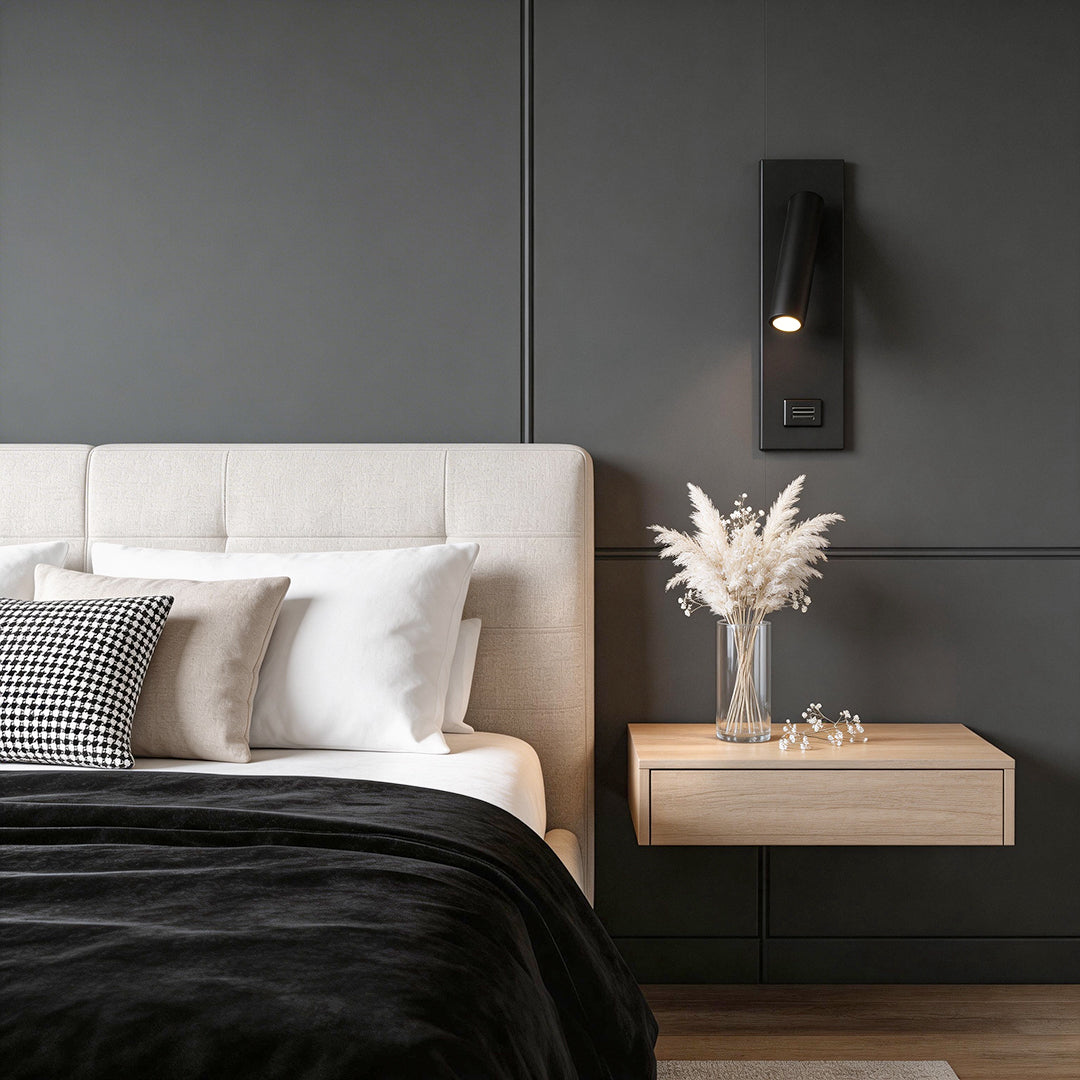 Wall Lamp with USB Charger Rectangular Adjustable Modern Light