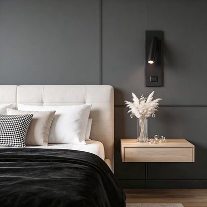Wall Lamp with USB Charger Rectangular Adjustable Modern Light
