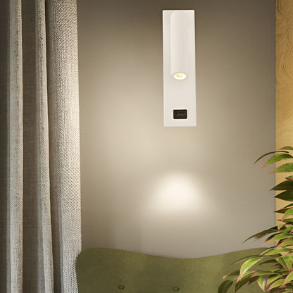 Wall Lamp with USB Charger Rectangular Adjustable Modern Light