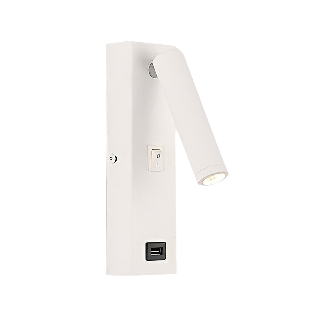 Wall Lamp with USB Charger Rectangular Adjustable Modern Light