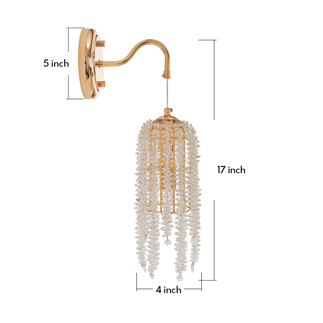 Wall Lights with Crystals Glam Gold Finish Luxury Lamp