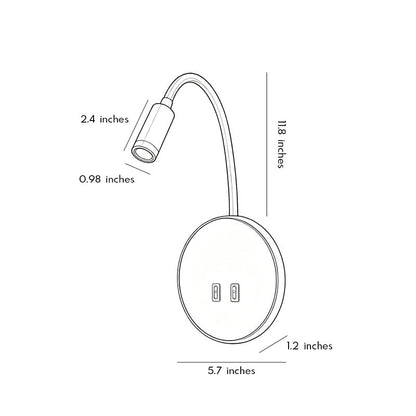 Wall Mounted Bedside Light Creative Reading Metal Lamp