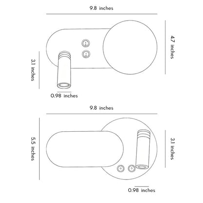 Wall Mounted Bedside Reading Light Minimalist Rotatable Lamp