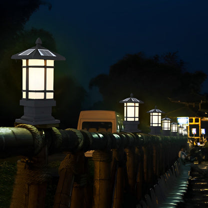 Wall Pillar Lights Outdoor Black Vintage Solar Fence Post Light