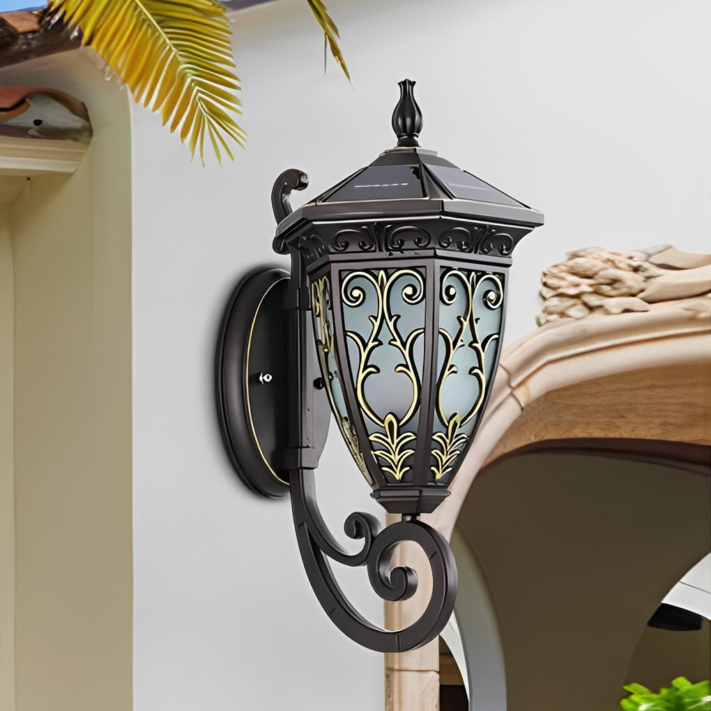Wall Sconce Lantern Black Vintage Waterproof Metal Light