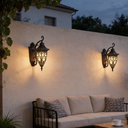 Wall Sconce Lantern Black Vintage Waterproof Metal Light