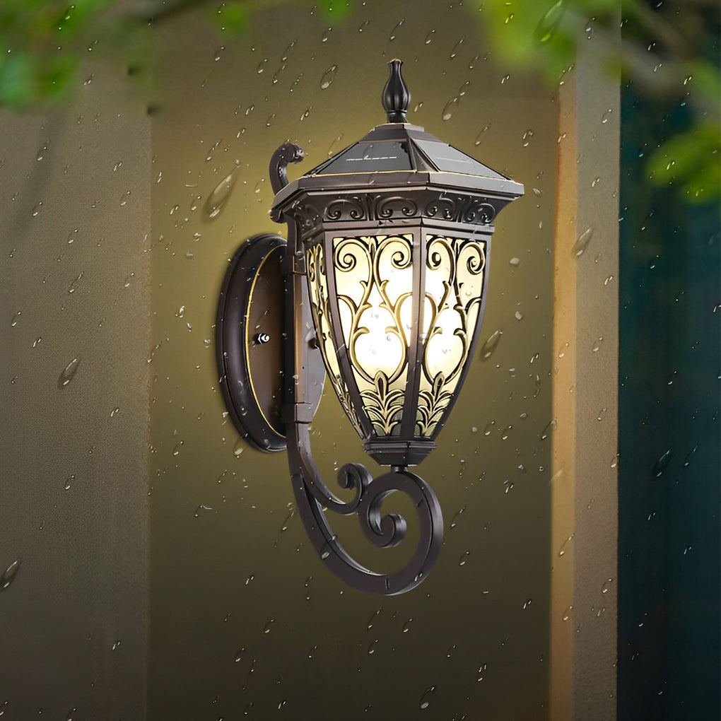Wall Sconce Lantern Black Vintage Waterproof Metal Light