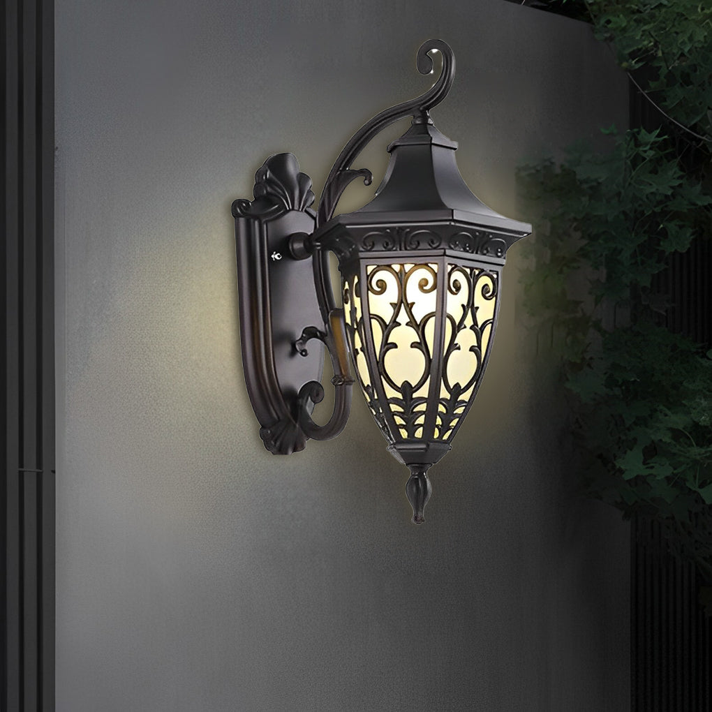 Wall Sconce Lantern Black Vintage Waterproof Metal Light