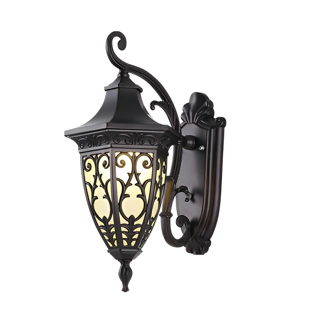 Wall Sconce Lantern Black Vintage Waterproof Metal Light