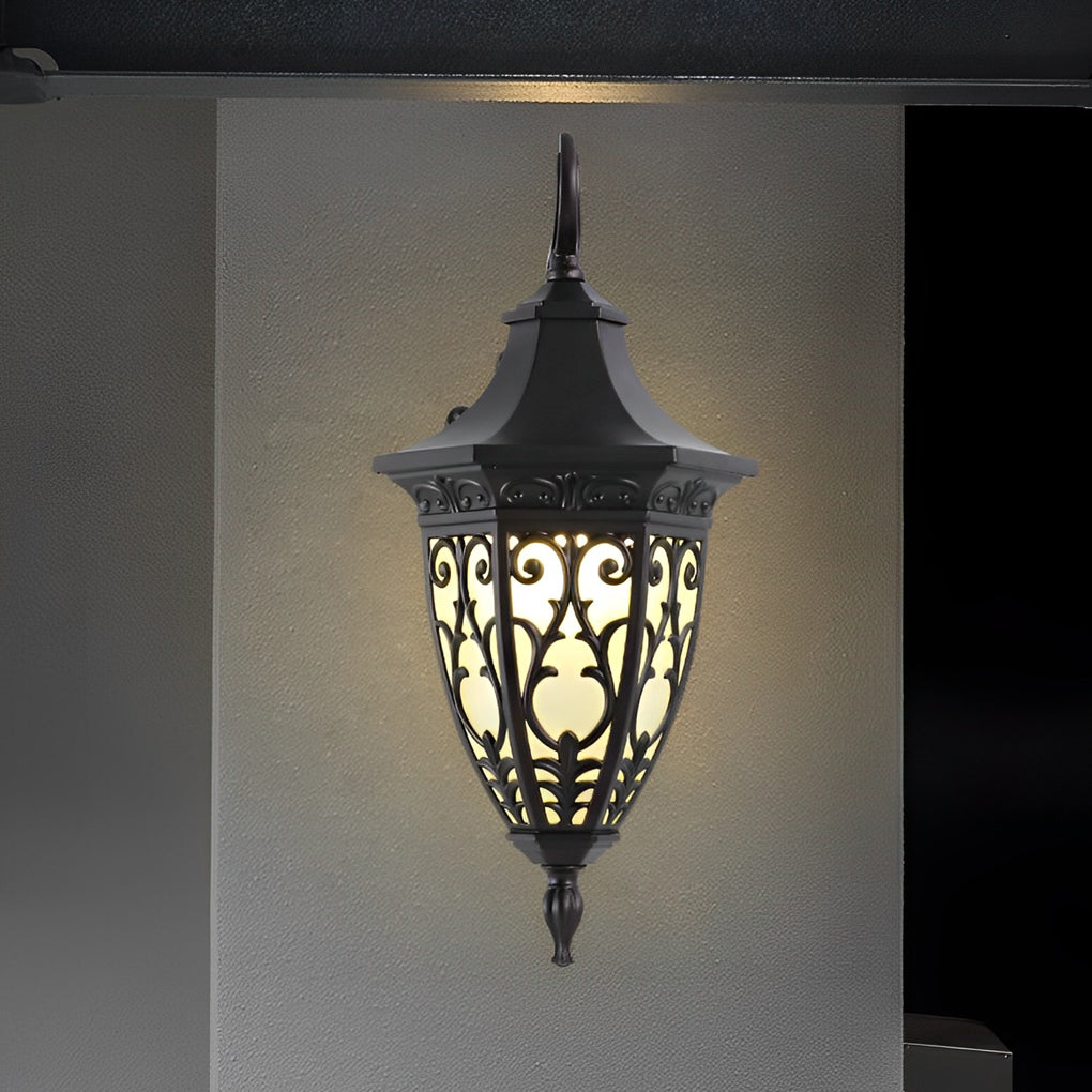 Wall Sconce Lantern Black Vintage Waterproof Metal Light