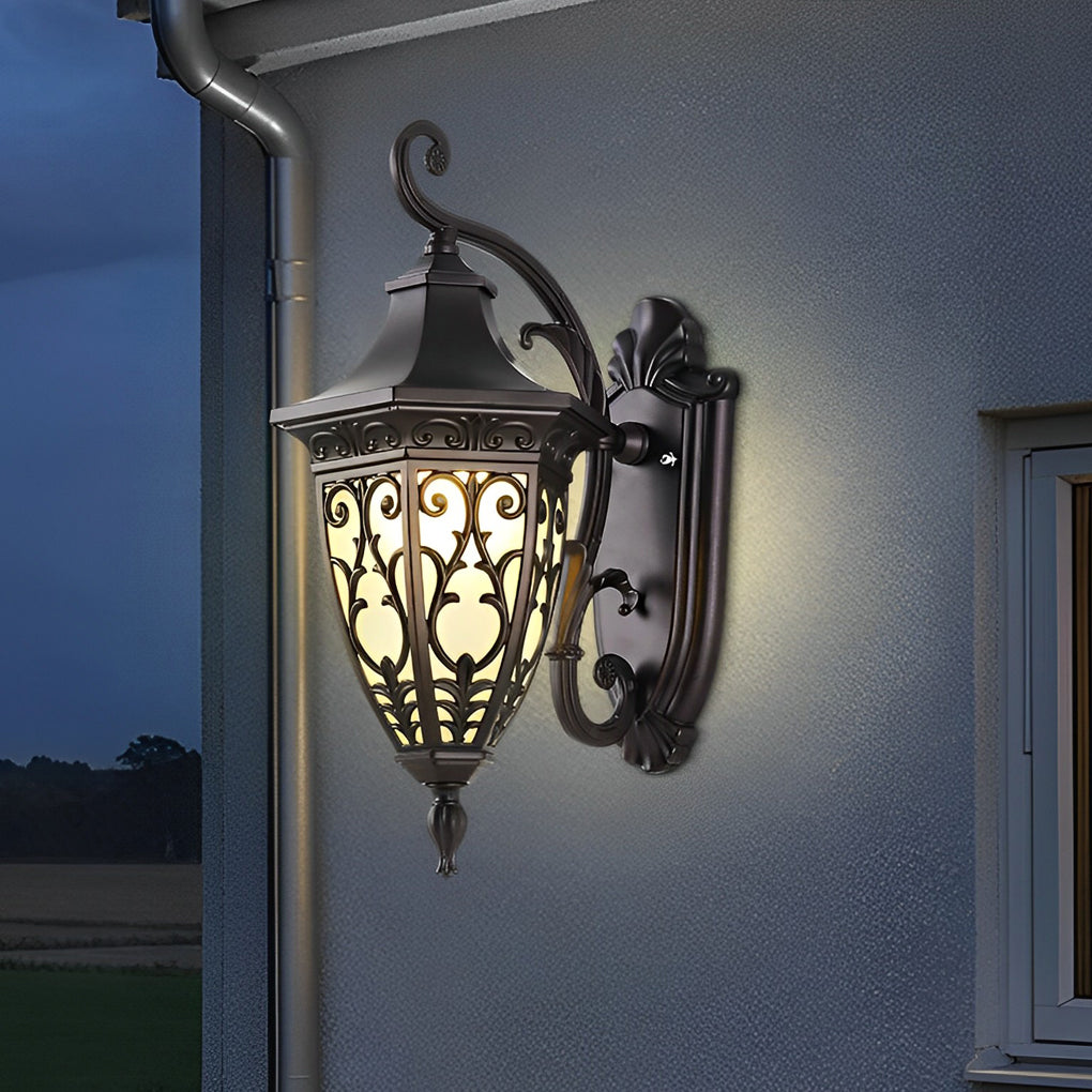 Wall Sconce Lantern Black Vintage Waterproof Metal Light