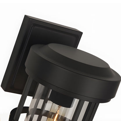 Waterproof Black Outdoor Wall Sconce Light Glass Lampshade Design