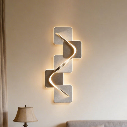 Wave Pattern Wall Sconce Geometric LED Art Decorative Light