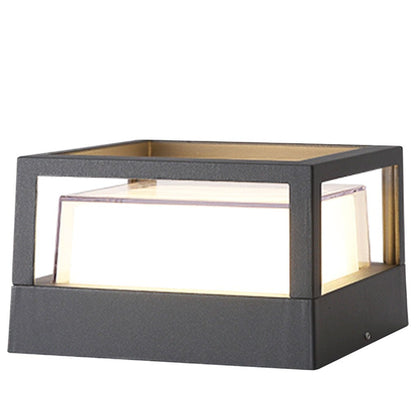[Open-Box]Square Double Layer Shade Outdoor Pier Mount Light Post Lamp