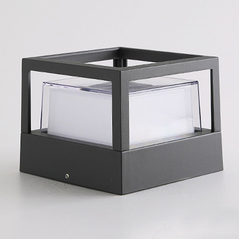 [Open-Box]Square Double Layer Shade Outdoor Pier Mount Light Post Lamp