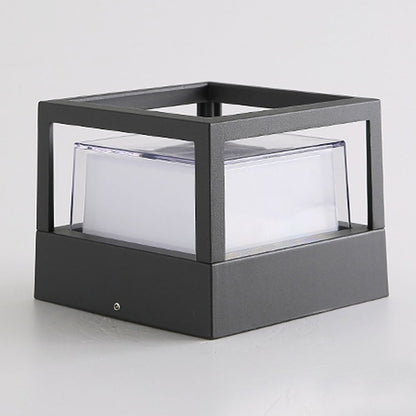 [Open-Box]Square Double Layer Shade Outdoor Pier Mount Light Post Lamp