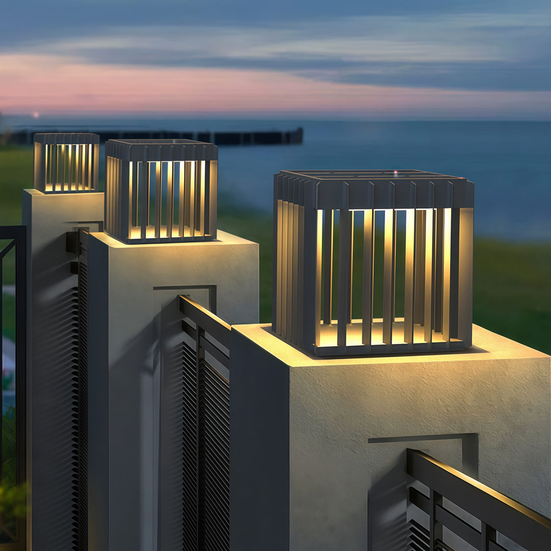 Waterproof Outdoor Pillar Lights Square Modern Minimalist Light