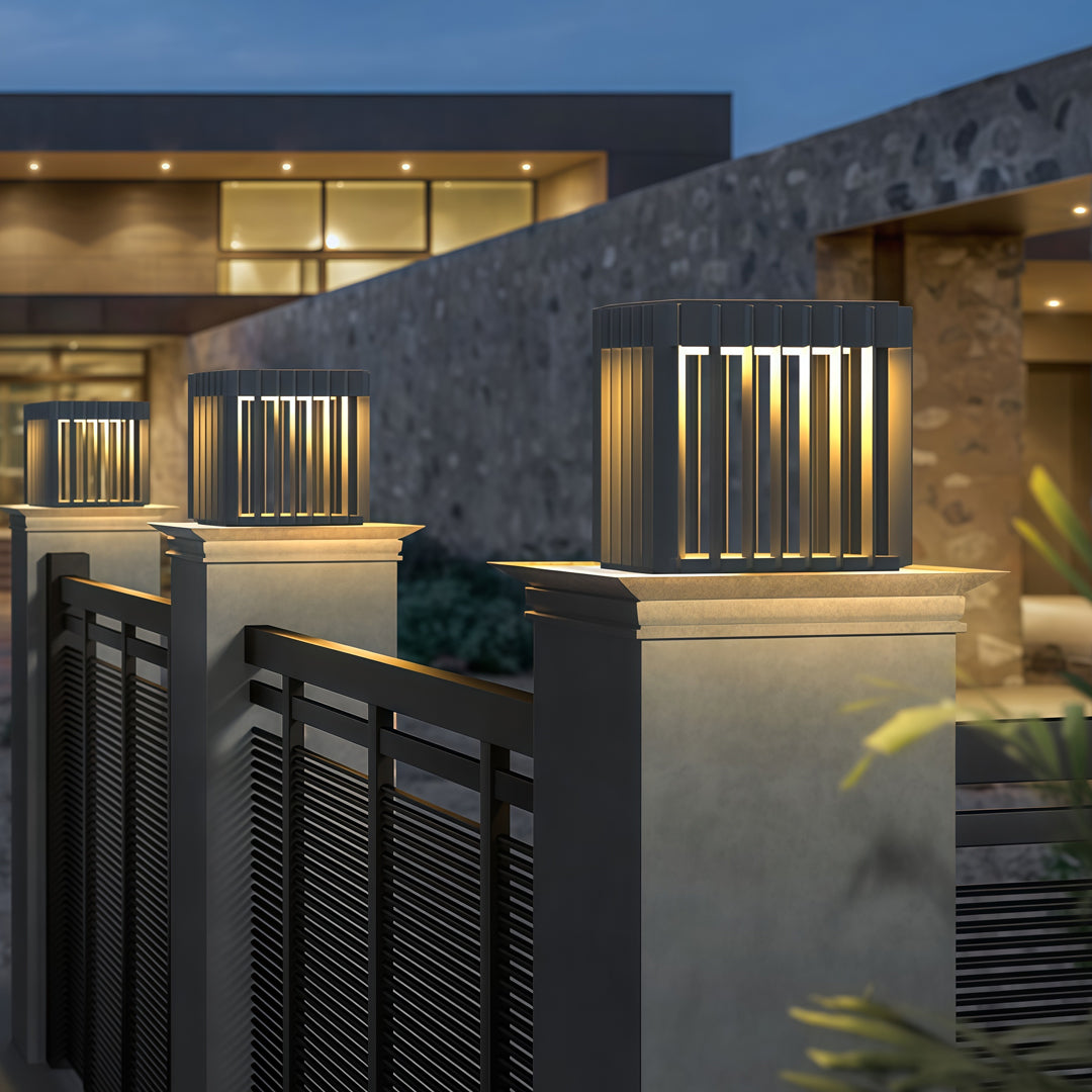 Waterproof Outdoor Pillar Lights Square Modern Minimalist Light
