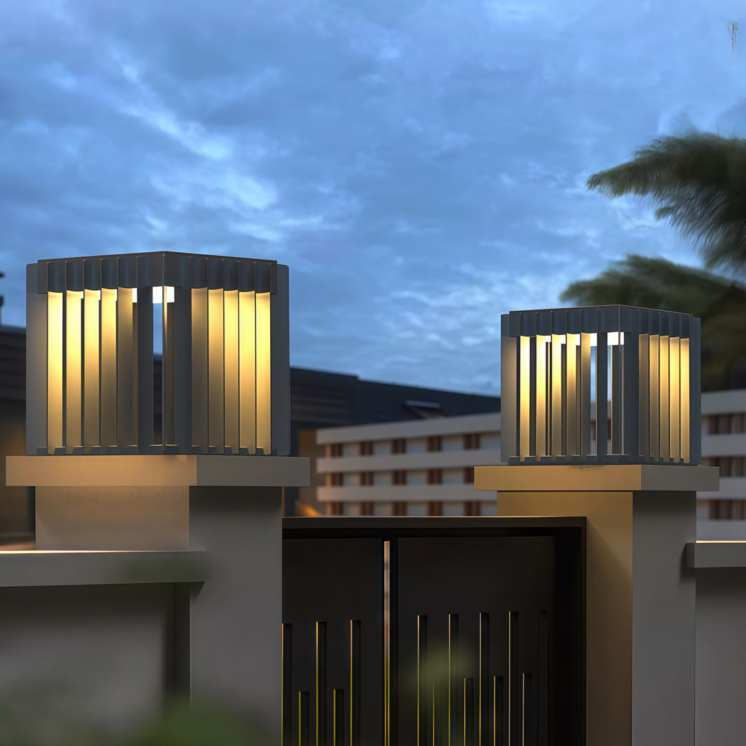 Waterproof Outdoor Pillar Lights Square Modern Minimalist Light