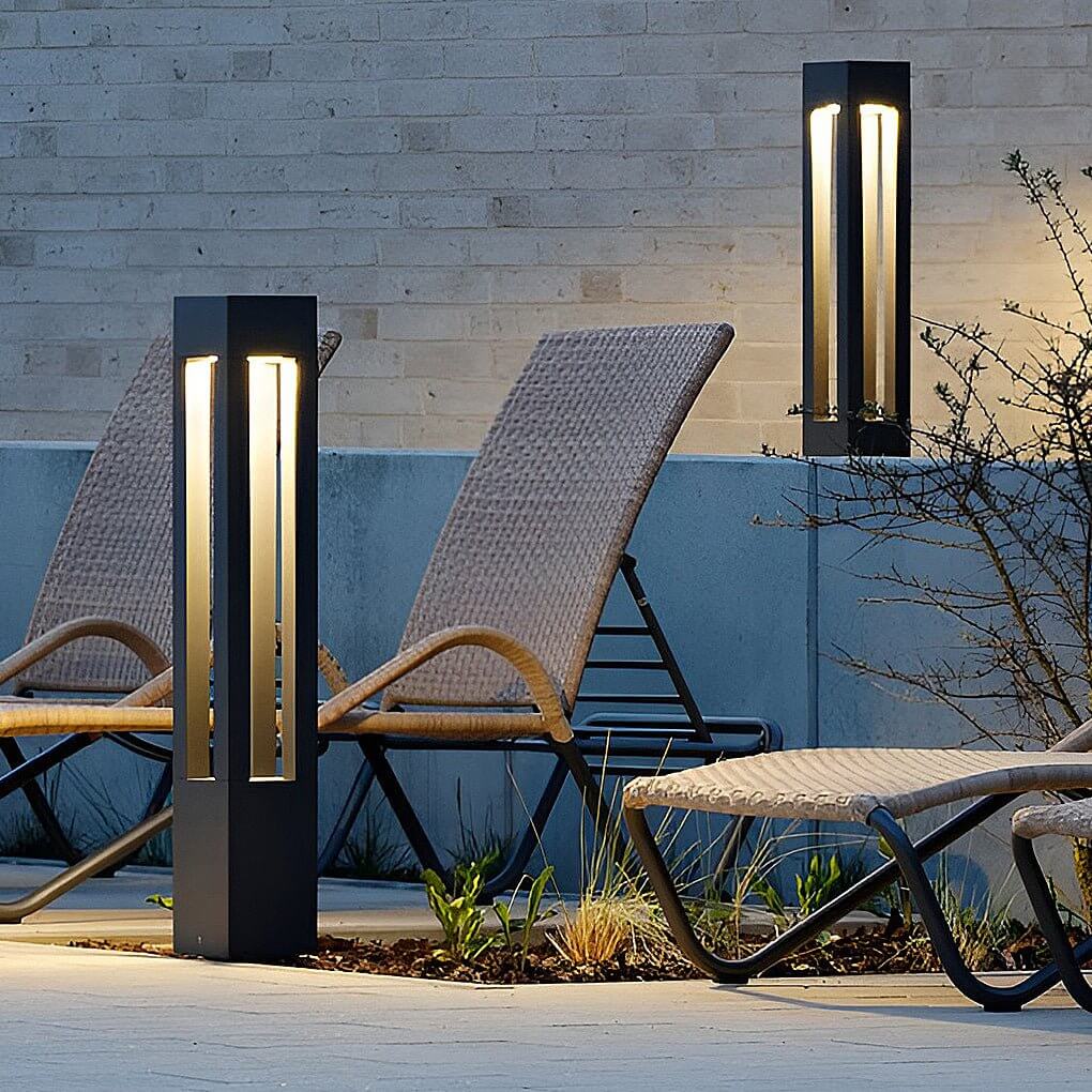 [Open-Box] Black Aluminum Garden LED 7W 4-Beam Landscape Bollard Lights