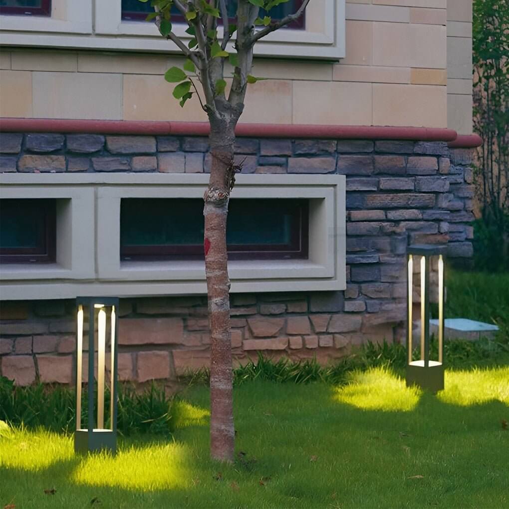 [Open-Box] Black Aluminum Garden LED 7W 4-Beam Landscape Bollard Lights