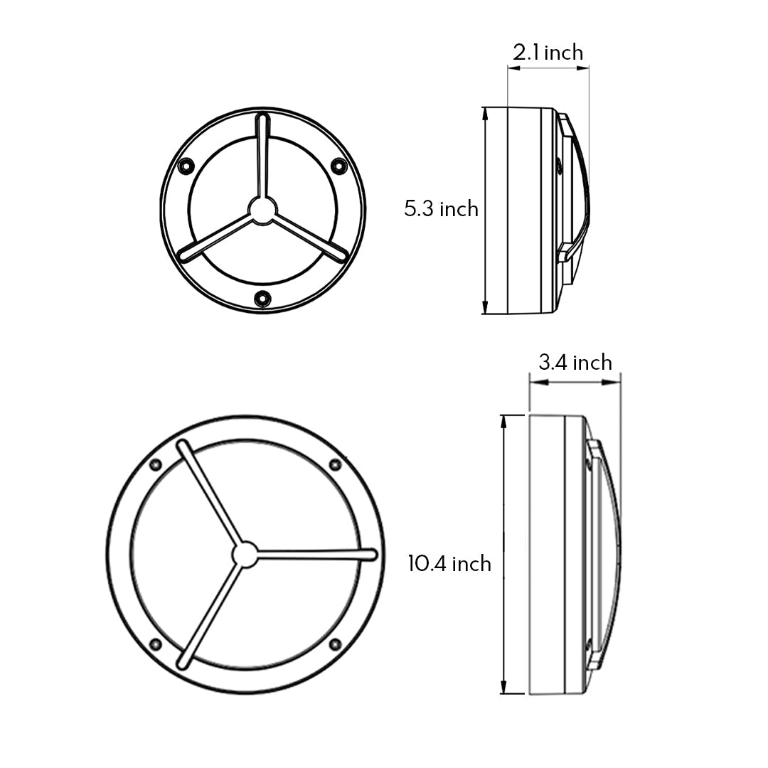 Waterproof Outdoor Wall Lighting Minimalist Trisection Round